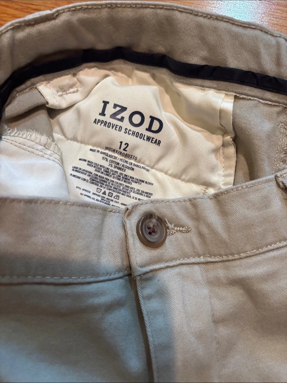 Boys - IZOD Classic Khaki Chino Pants - 12 huskie